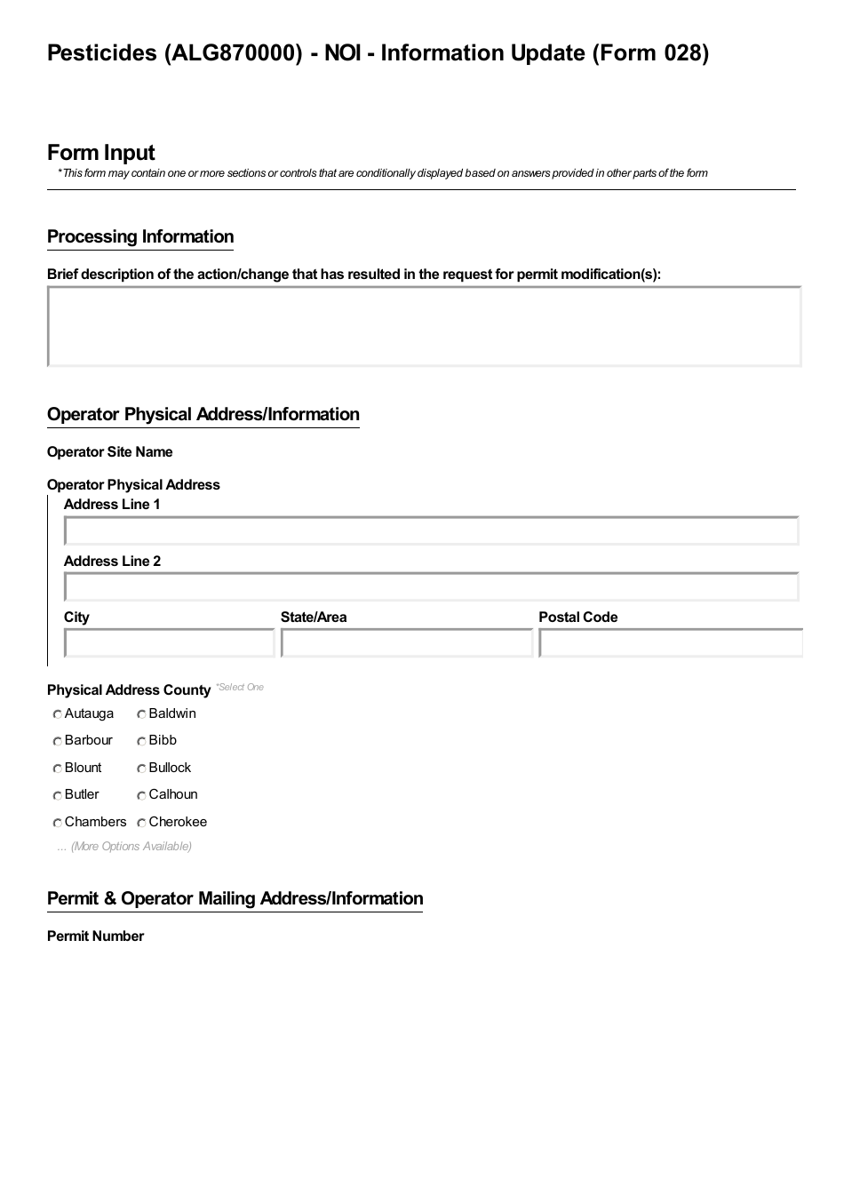 ADEM Form 028 Notice of Intent - Npdes General Permit Number Alg870000 (Pesticides) - Alabama, Page 11