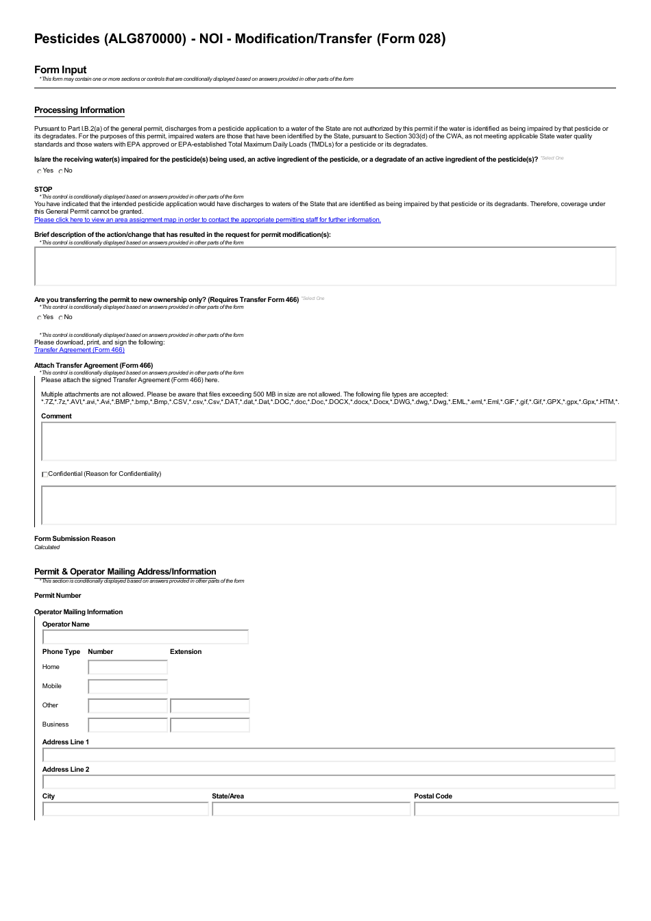 ADEM Form 028 Notice of Intent - Npdes General Permit Number Alg870000 (Pesticides) - Alabama, Page 17