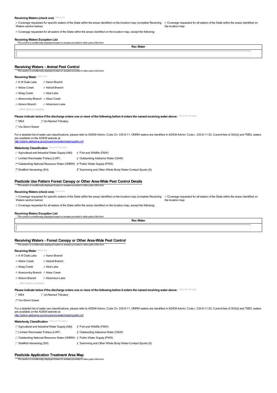 ADEM Form 028 Notice of Intent - Npdes General Permit Number Alg870000 (Pesticides) - Alabama, Page 21