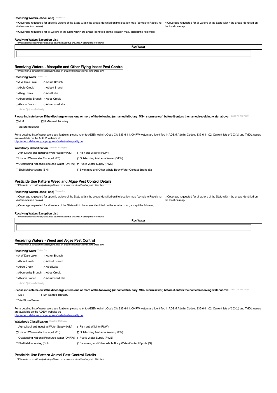 ADEM Form 028 Notice of Intent - Npdes General Permit Number Alg870000 (Pesticides) - Alabama, Page 28