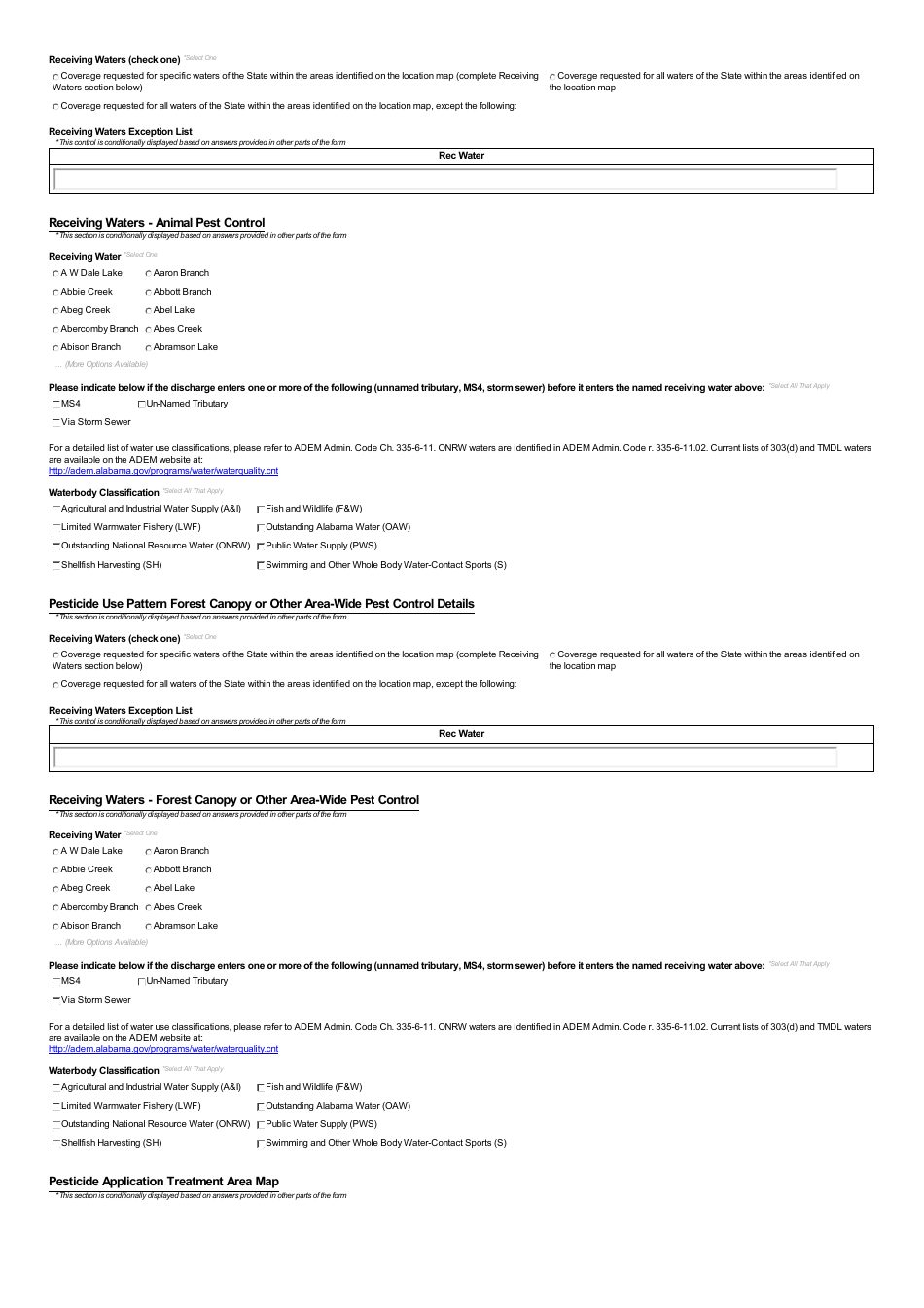 ADEM Form 028 Notice of Intent - Npdes General Permit Number Alg870000 (Pesticides) - Alabama, Page 29
