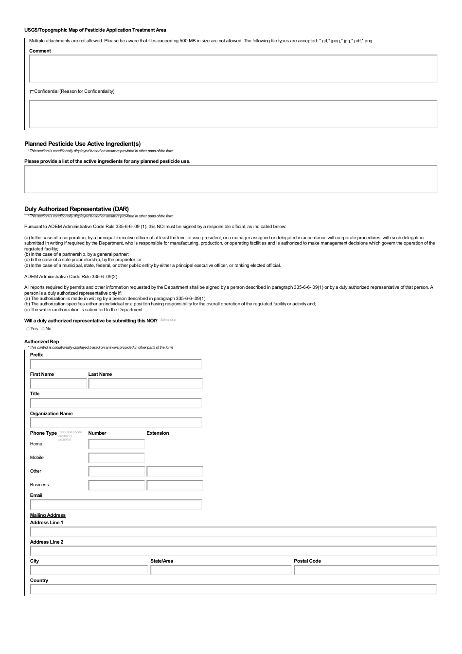ADEM Form 028 Notice of Intent - Npdes General Permit Number Alg870000 (Pesticides) - Alabama, Page 30