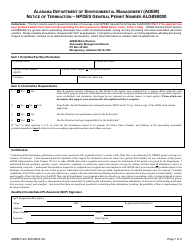 ADEM Form 499 Notice of Termination - Npdes General Permit Number Alg890000 - Alabama, Page 8