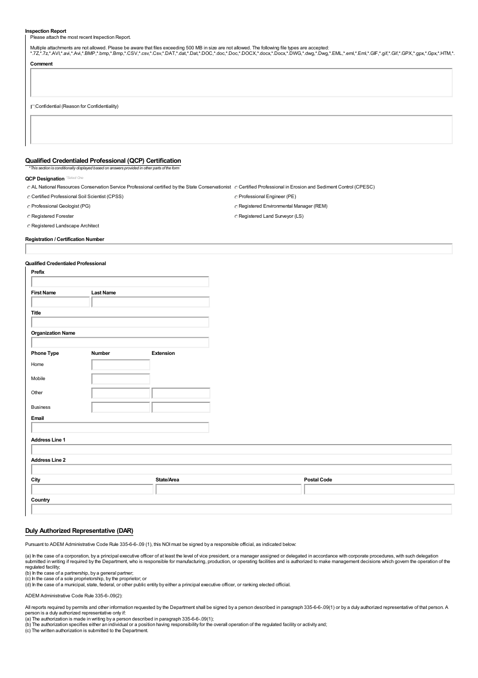 ADEM Form 498 Notice of Intent - Npdes General Permit Number Alg890000 - Alabama, Page 16