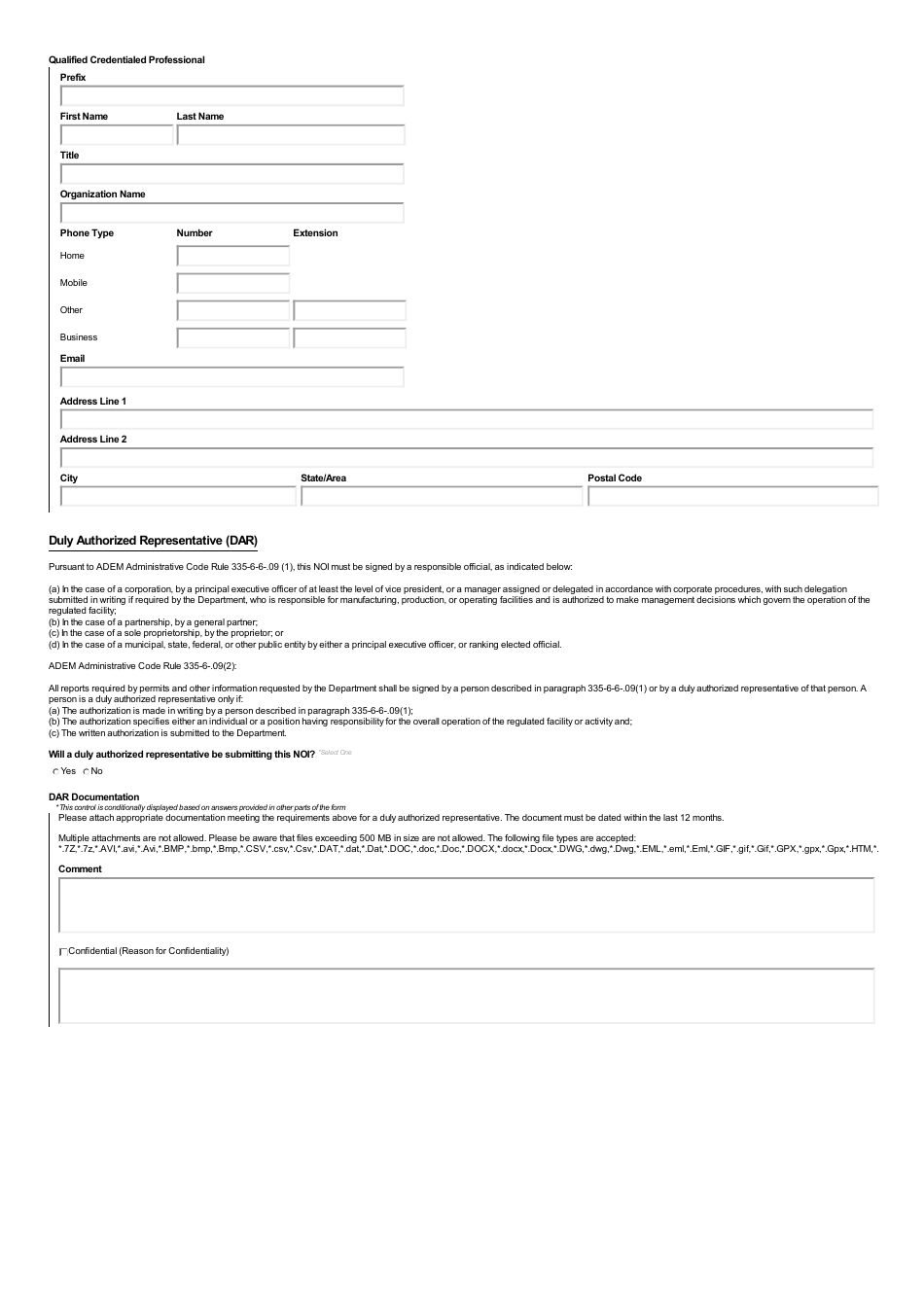 ADEM Form 498 Notice of Intent - Npdes General Permit Number Alg890000 - Alabama, Page 35