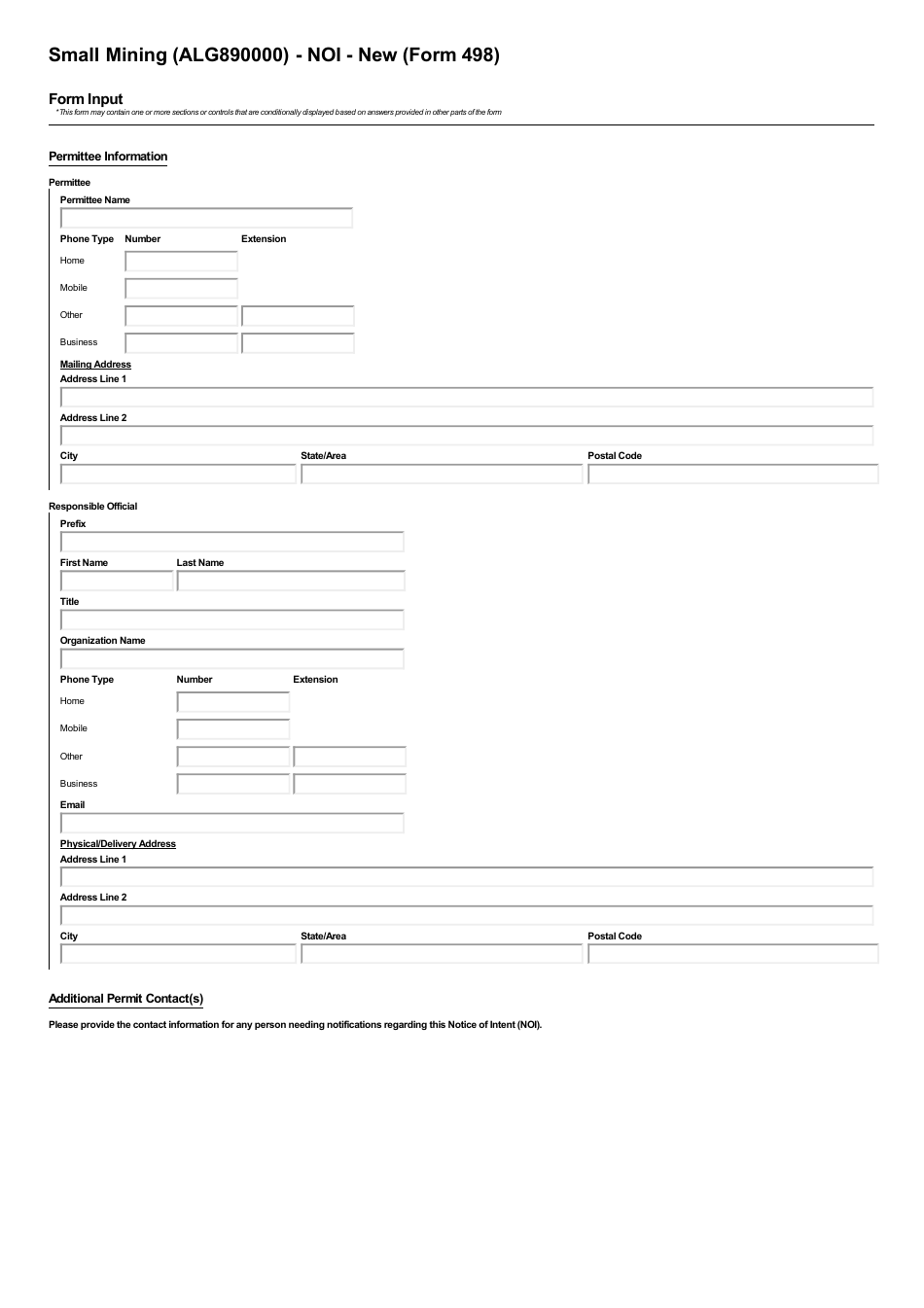 ADEM Form 498 Notice of Intent - Npdes General Permit Number Alg890000 - Alabama, Page 3