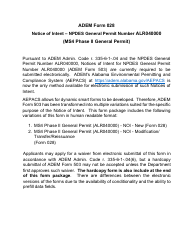 Document preview: ADEM Form 503 Notice of Intent - Npdes General Permit Number Alr040000 (Ms4 Phase II) - Alabama