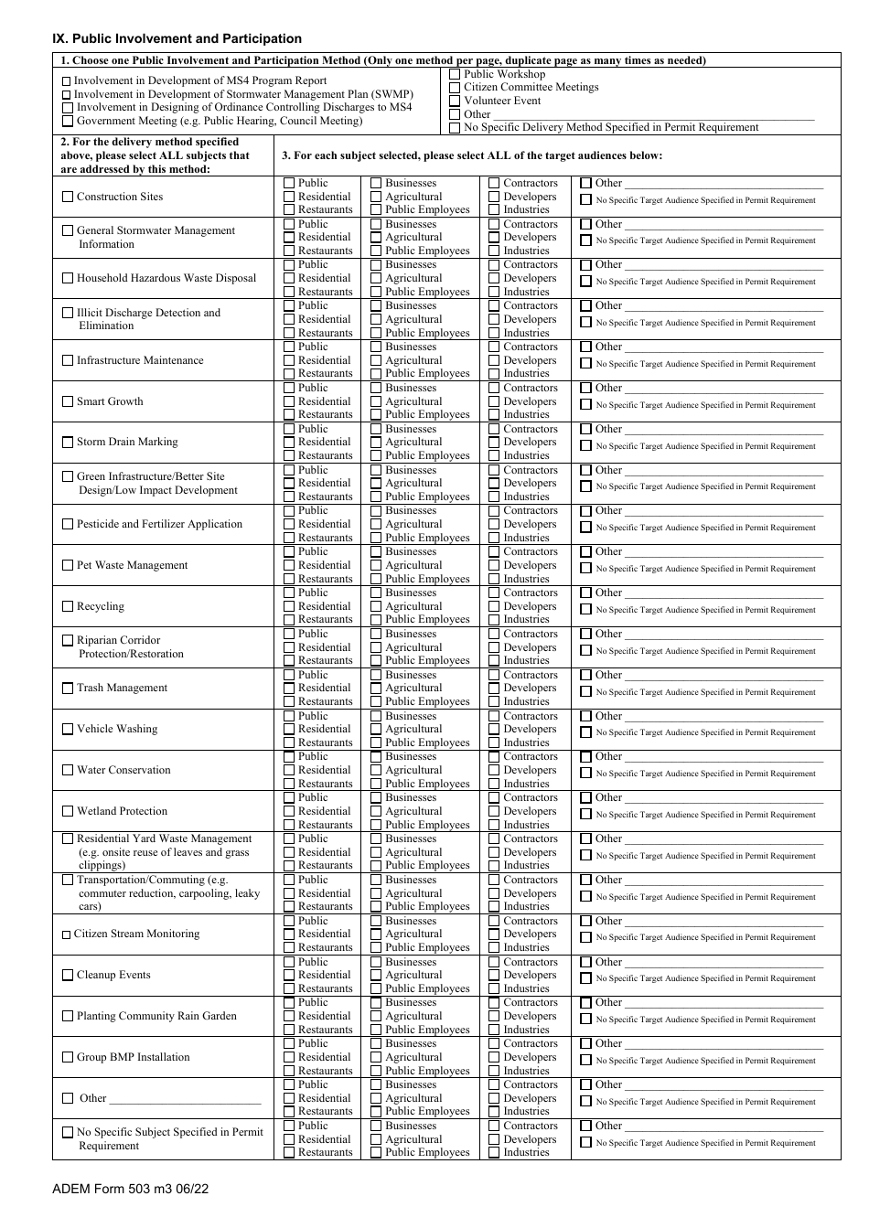 ADEM Form 503 Notice of Intent - Npdes General Permit Number Alr040000 (Ms4 Phase II) - Alabama, Page 28