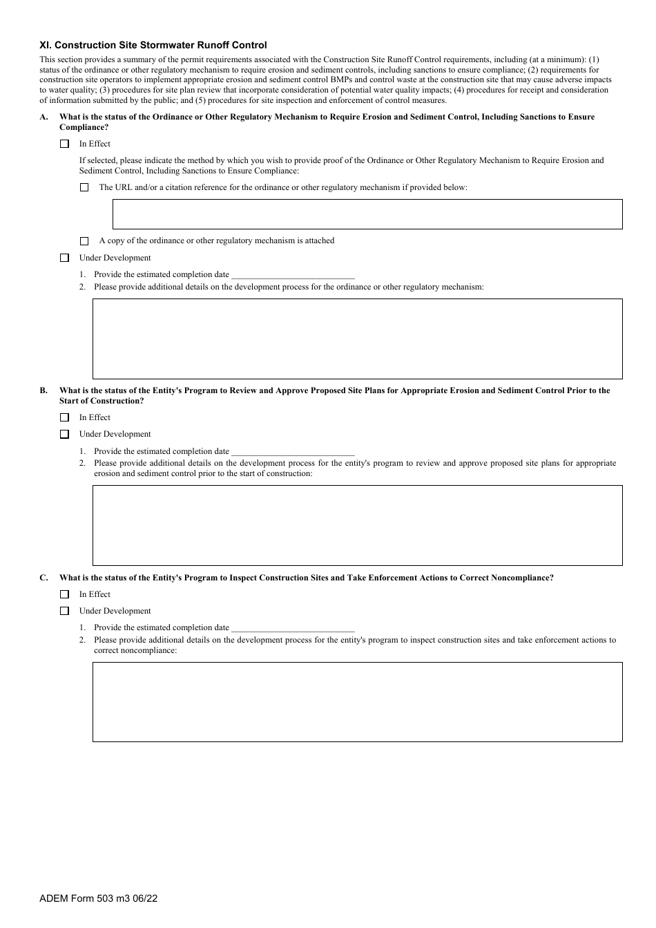 ADEM Form 503 Notice of Intent - Npdes General Permit Number Alr040000 (Ms4 Phase II) - Alabama, Page 30
