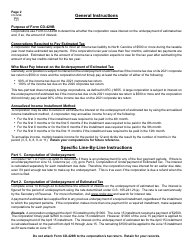 Form CD-429B Underpayment of Estimated Tax by C-Corporations - North Carolina, Page 3
