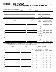 Form CD-405 CW Combined Corporate Income Tax Worksheet - North Carolina, Page 2