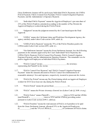 Form LACIV298 [model] Paga Settlement Agreement - County of Los Angeles, California, Page 2