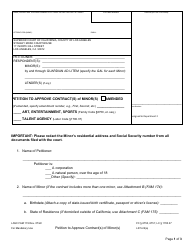 Document preview: Form LASC FAM172 Petition to Approve Contract(S) of Minor(S) - County of Los Angeles, California