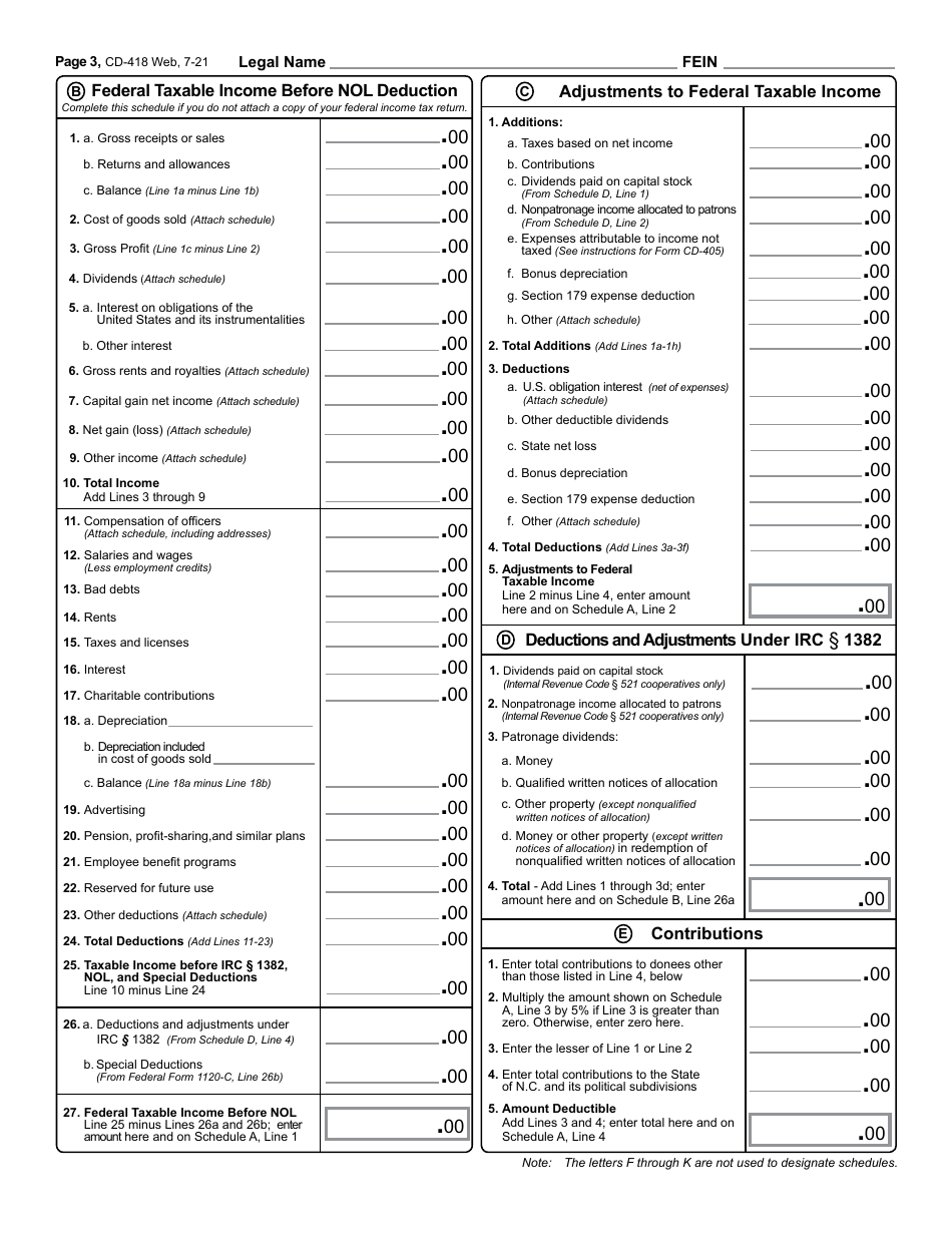 Form CD-418 Cooperative or Mutual Association - North Carolina, Page 4