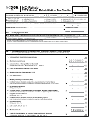 Form NC-REHAB Historic Rehabilitation Tax Credits - North Carolina, Page 2