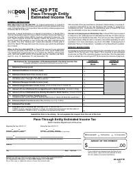 Form NC-429 PTE Pass-Through Entity Estimated Income Tax - North Carolina, Page 2