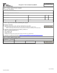 Form 734-2872 &quot;Request for Vendor Number&quot; - Oregon