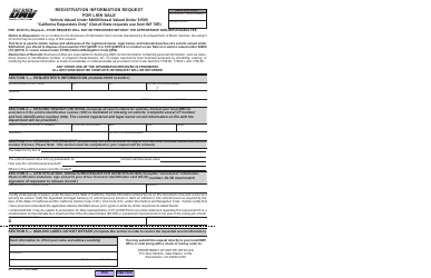 Document preview: Form INF1126 Registration Information Request for Lien Sale - California