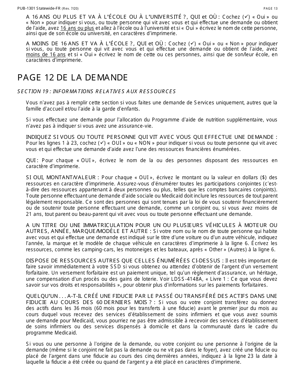Instructions for Form LDSS-2921-FR New York State Application for Certain Benefits Andservices - New York (French), Page 14
