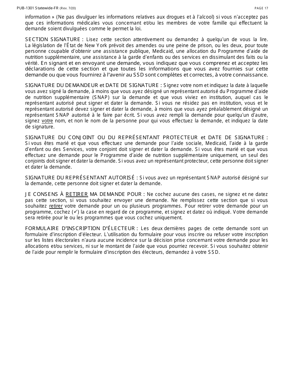 Instructions for Form LDSS-2921-FR New York State Application for Certain Benefits Andservices - New York (French), Page 18