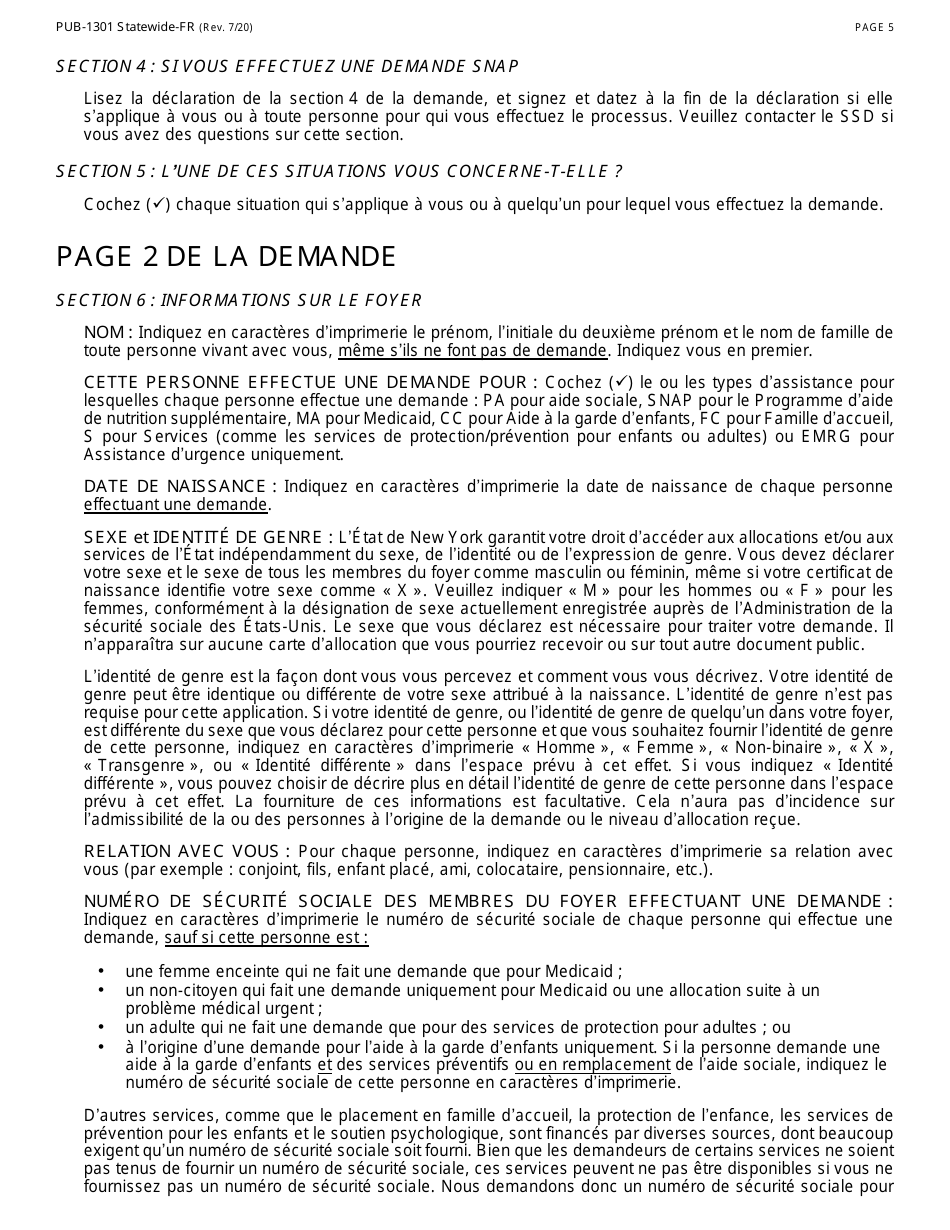 Instructions for Form LDSS-2921-FR New York State Application for Certain Benefits Andservices - New York (French), Page 6