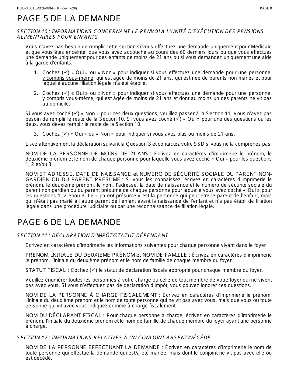 Instructions for Form LDSS-2921-FR New York State Application for Certain Benefits Andservices - New York (French), Page 9