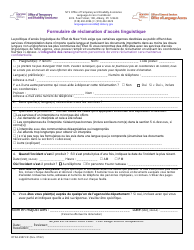 Form OTDA-4987 &quot;Language Access Complaint Form&quot; - New York (French)