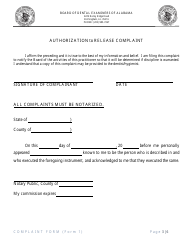 Form 1 Complaint Form - Alabama, Page 3
