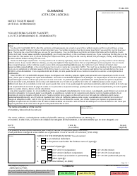 Document preview: Form SUM-100 Summons - California (English/Spanish)