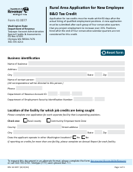 Form REV41 0077 Rural Area Application for New Employee B&amp;o Tax Credit - Washington
