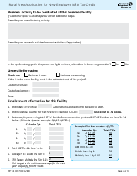 Form REV41 0077 Rural Area Application for New Employee B&amp;o Tax Credit - Washington, Page 2
