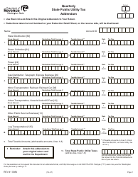 Document preview: Form REV41 0084 Quarterly State Public Utility Tax Addendum - Washington