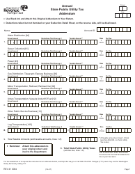 Form REV41 0084 Annual State Public Utility Tax Addendum - Washington