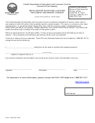 Document preview: Form FDACS-08493 Metaldehyde-Based Molluscicide Treatment and Waiver Consent - Florida