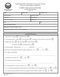 Form FDACS-01947 State Site Review - Summer Food Service Programs - Florida