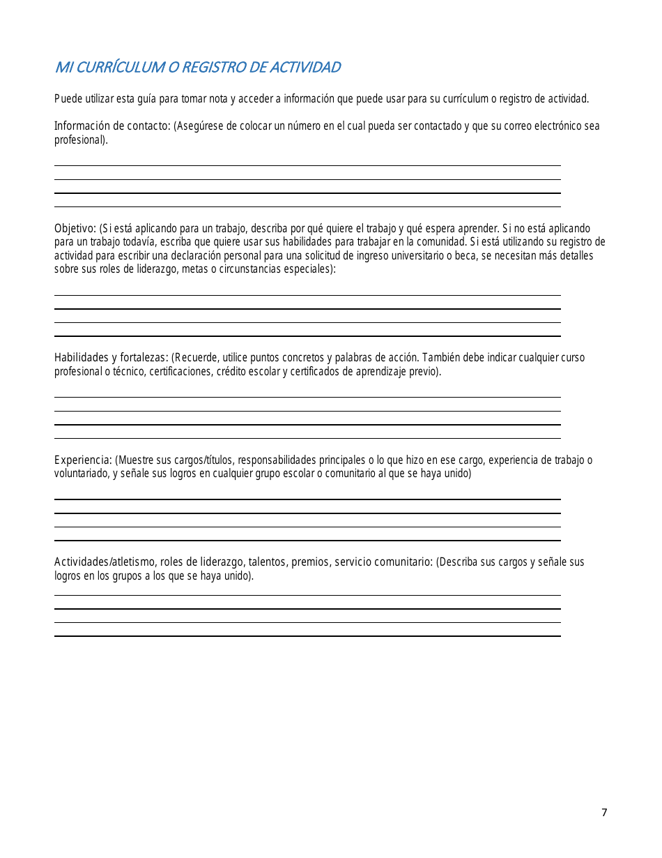 Plan De Estudios Para La Escuela Secundaria Y El Futuro - Washington (Spanish), Page 7