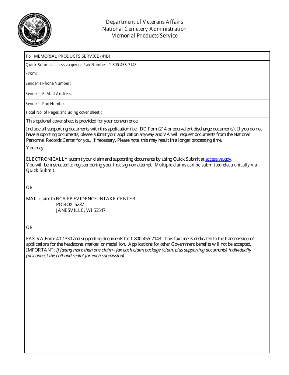 VA Form 40-1330 Claim for Standard Government Headstone or Marker, Page 3