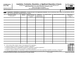IRS Form 990 Schedule N Liquidation, Termination, Dissolution, or Significant Disposition of Assets