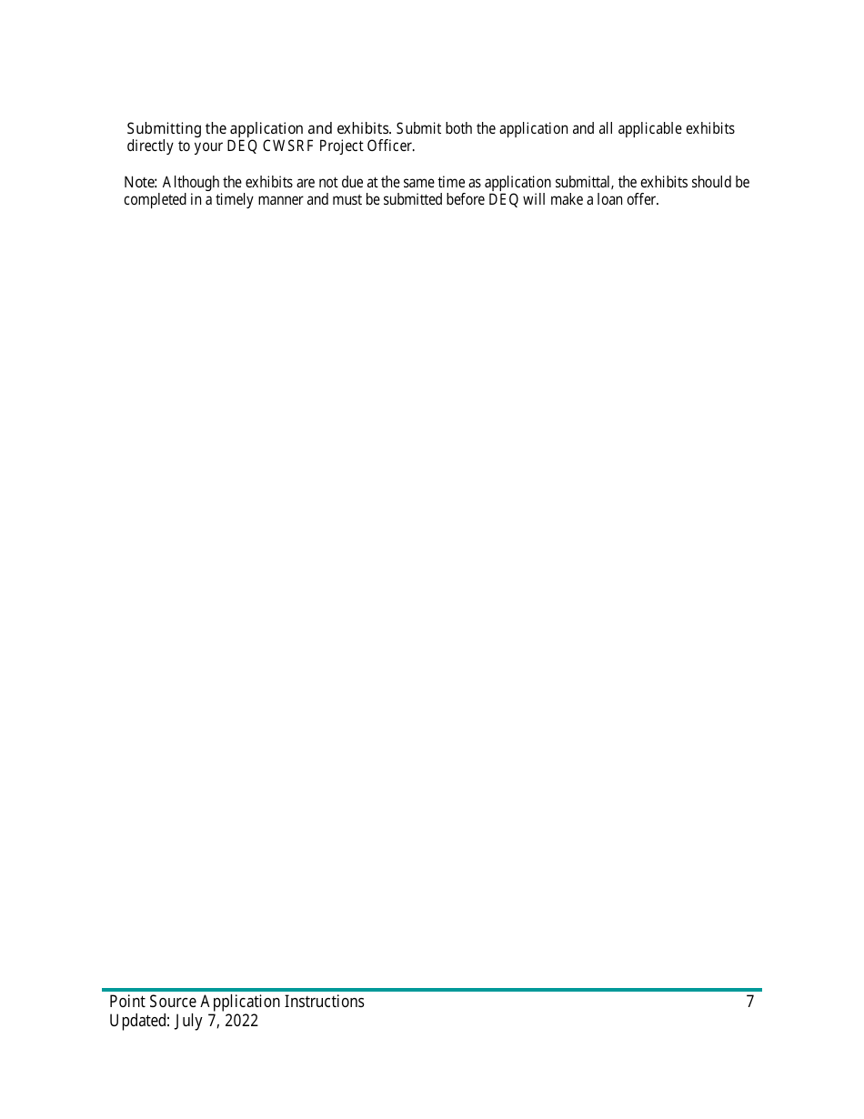 Instructions for Point Source Project Loan Application (Design and Construction Projects) - Oregon, Page 7