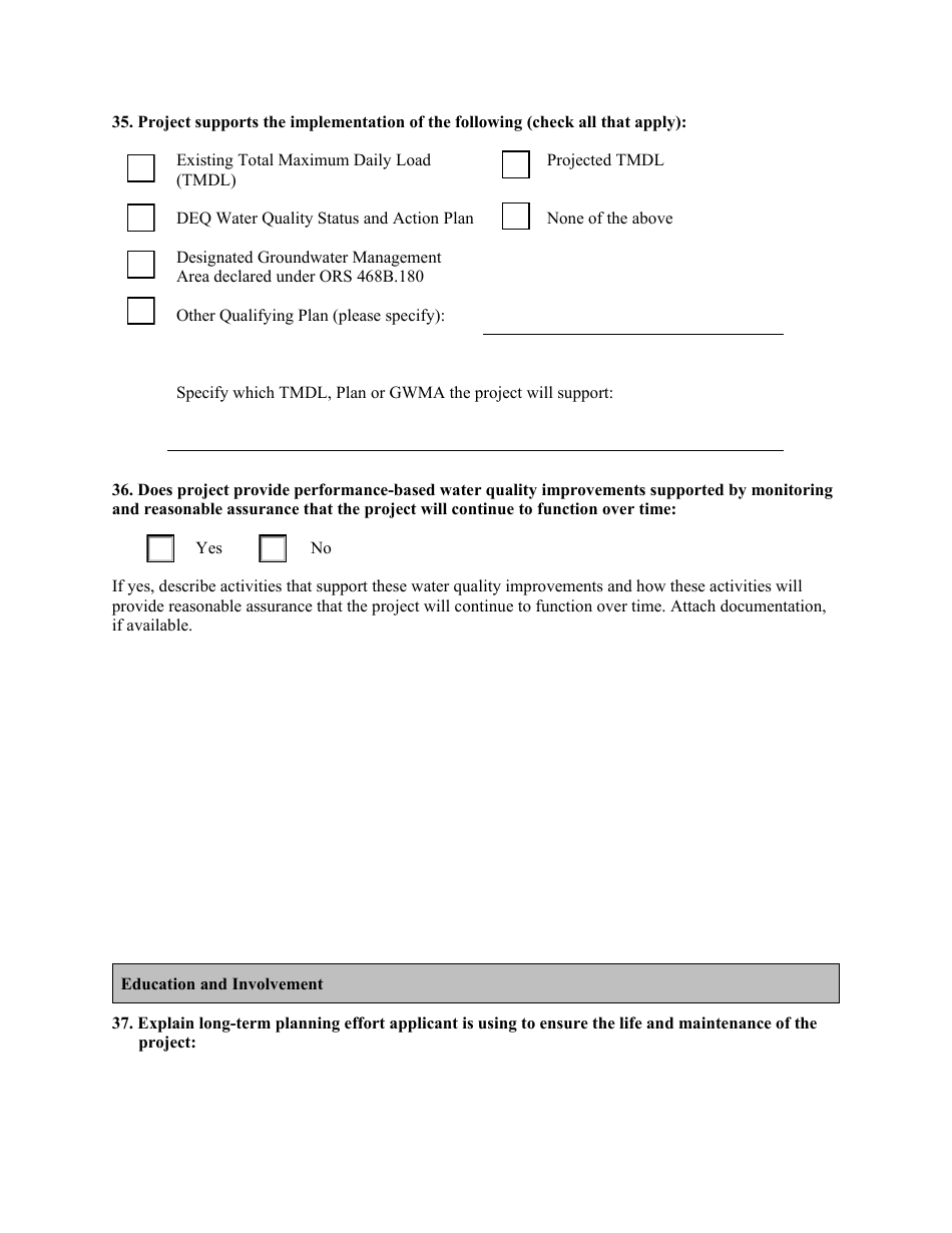 Point Source Project Loan Application (Design and Construction Projects) - Oregon, Page 17