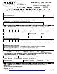 Form 46-4402 Abandoned Vehicle Report - Arizona