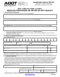Form 46-4402 Abandoned Vehicle Report - Arizona, Page 2
