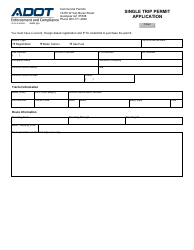 Document preview: Form 96-0192 Single Trip Permit Application - Arizona