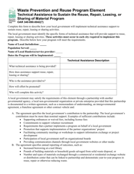 Waste Prevention and Reuse Program Element - Technical Assistance to Sustain the Reuse, Repair, Leasing, or Sharing of Material Program - Oregon