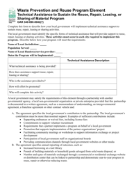 Document preview: Waste Prevention and Reuse Program Element - Technical Assistance to Sustain the Reuse, Repair, Leasing, or Sharing of Material Program - Oregon