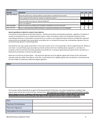 Retail Pharmacy Inspection Form - Nevada, Page 6