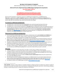 Document preview: Advanced Practice Registered Nurse (Aprn) Dispensing Registration Application - Nevada
