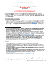 Document preview: Physician Assistant (Pa) Dispensing Registration Application - Nevada