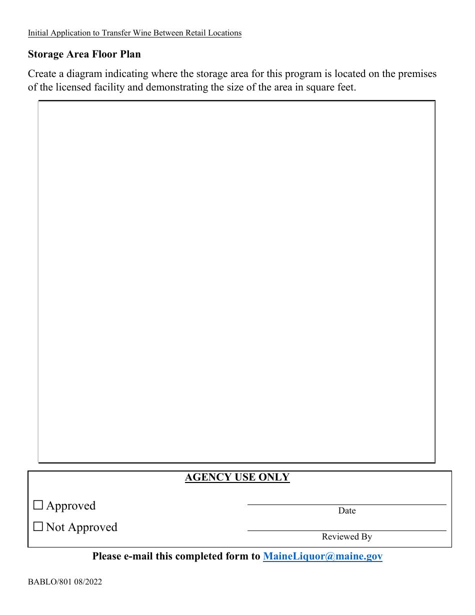 Form BABLO / 801 Initial Application to Transfer Wine Between Retail Locations - Maine, Page 2