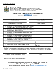 Document preview: Form BABLO/703 Distillery Excise Tax Report (Low-Alcohol Spirits Only) - Maine